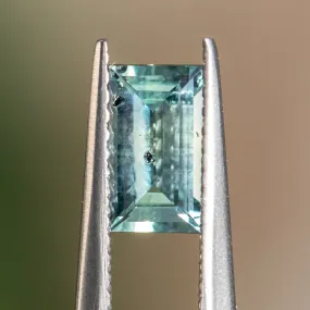 0.95CT BAGUETTE TANZANIA SAPPHIRE, MINTY SOFT TEAL, 7.44x4.26x2.71MM, UNHEATED