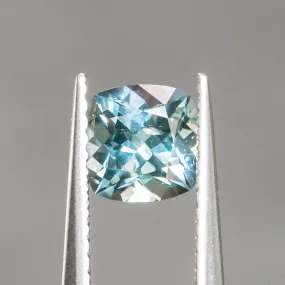 1.34CT CUSHION CUT MONTANA SAPPHIRE, SKY BLUE TEAL, 6.05X6.02X4.54MM, UNHEATED