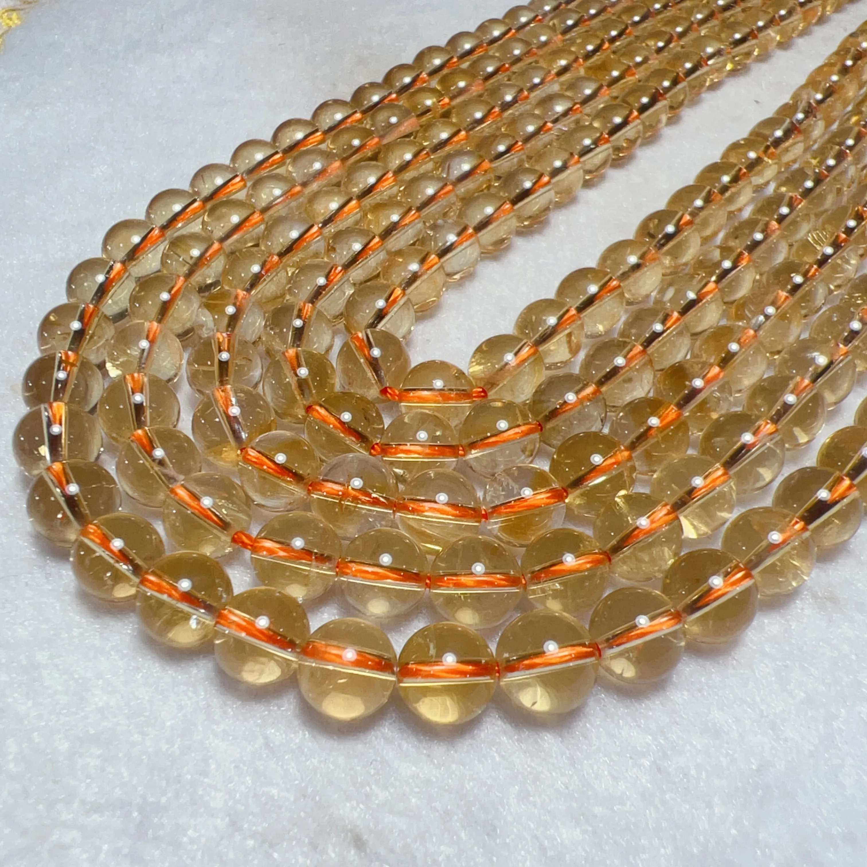 7.6-8mm Natural Non-heated Citrine Round Bead Strands for DIY Jewelry Projects