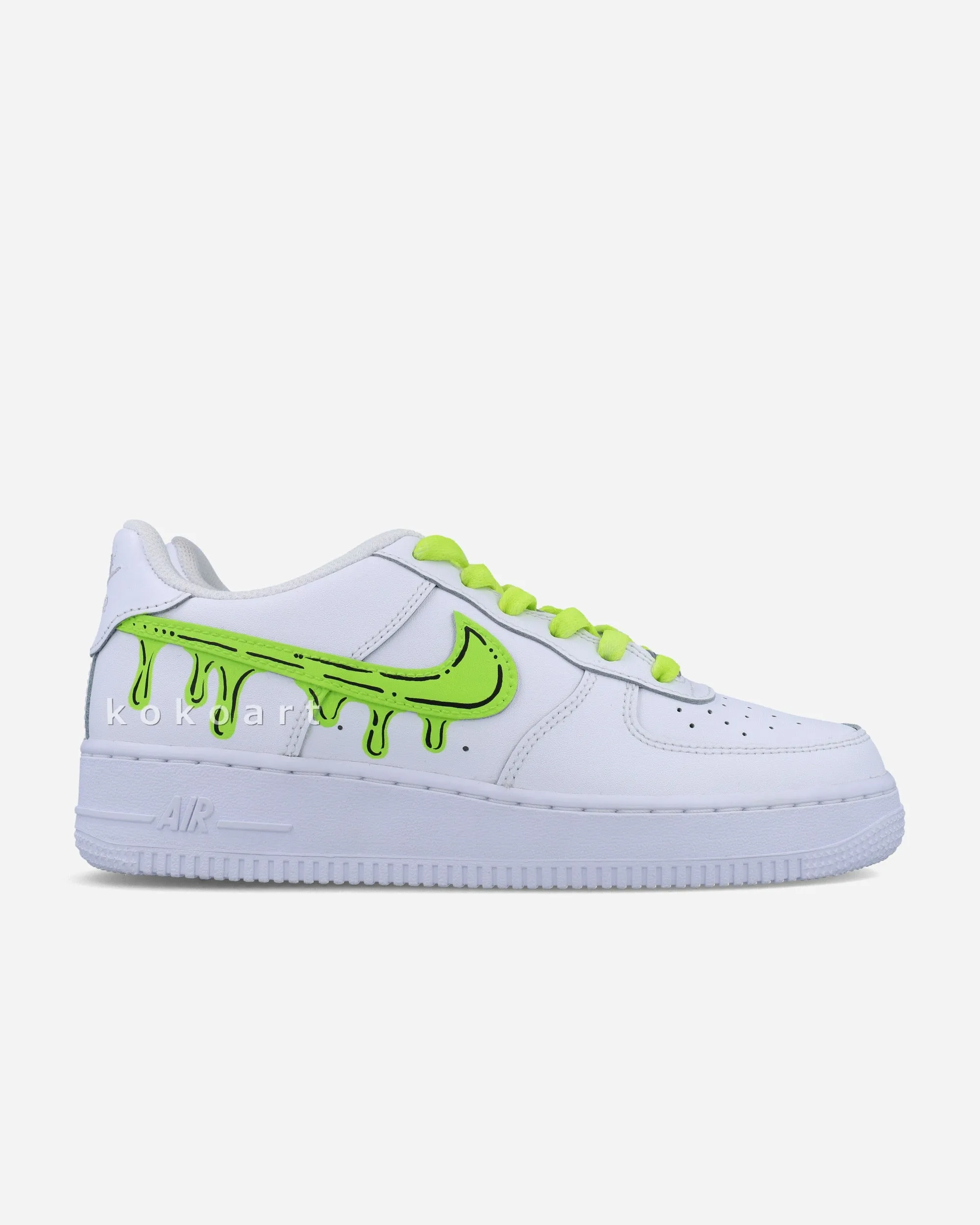 AF1 Neon Green Dripping