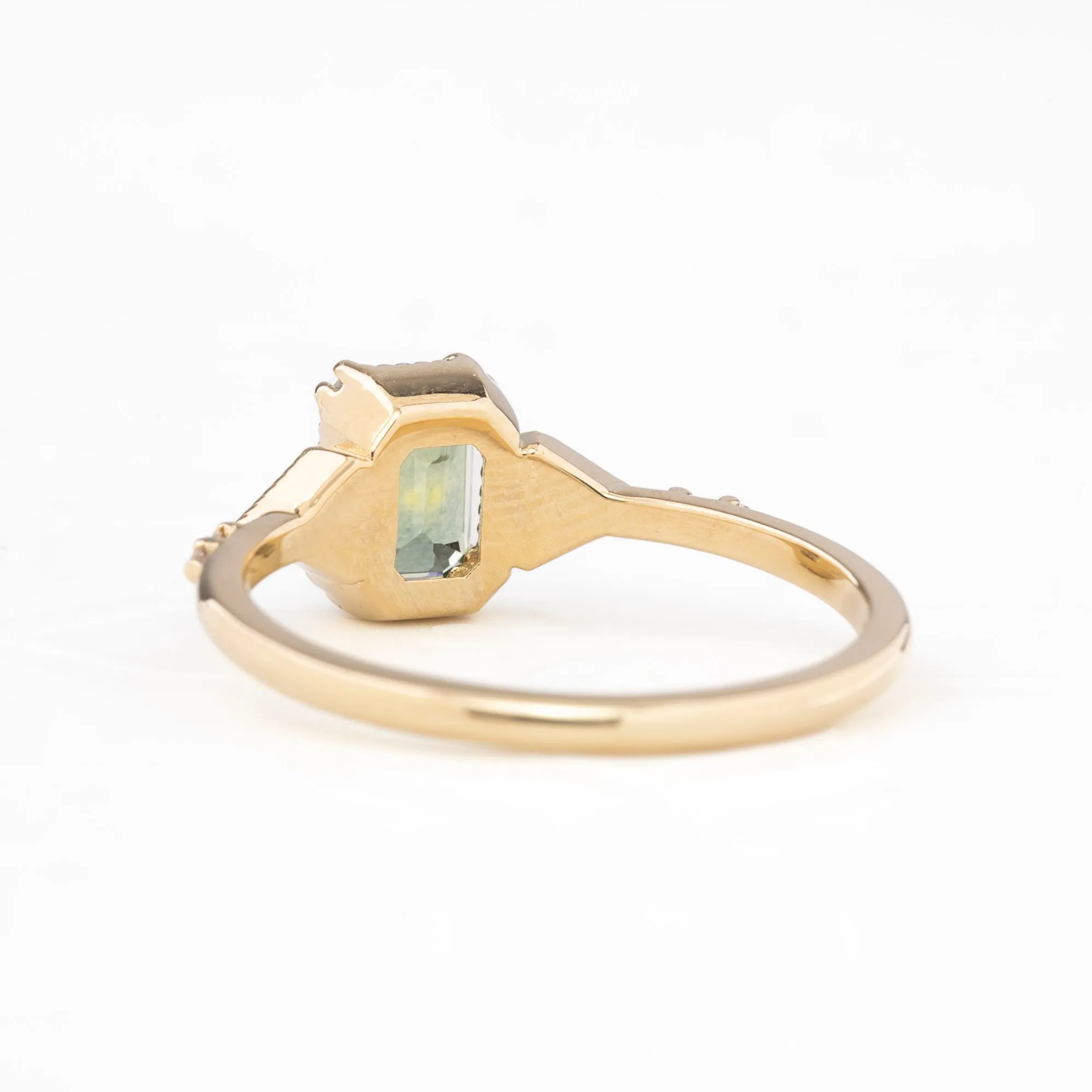 Agatha Ring 1.45ct Green Montana Sapphire, 14k Yellow Gold (One of a kind)