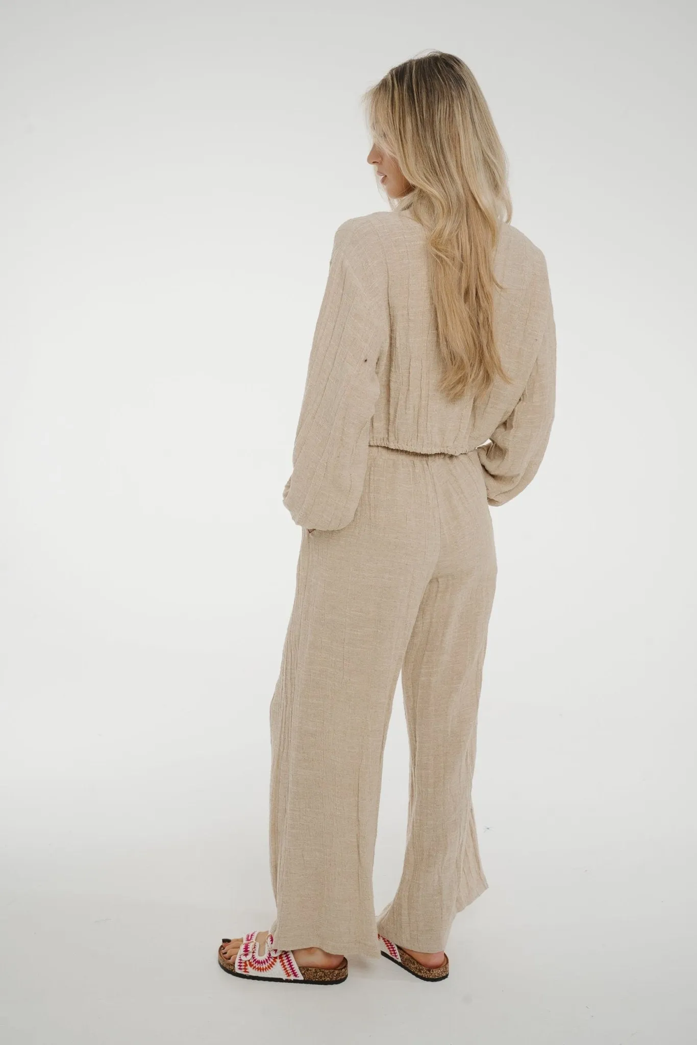 Alana Linen Mix Two Piece In Neutral