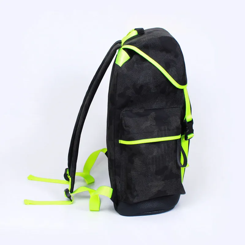 beat neon green camo backpack