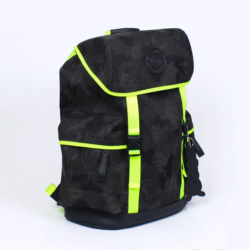 beat neon green camo backpack