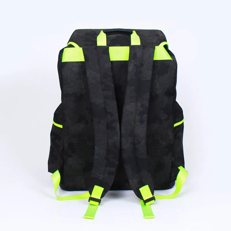 beat neon green camo backpack