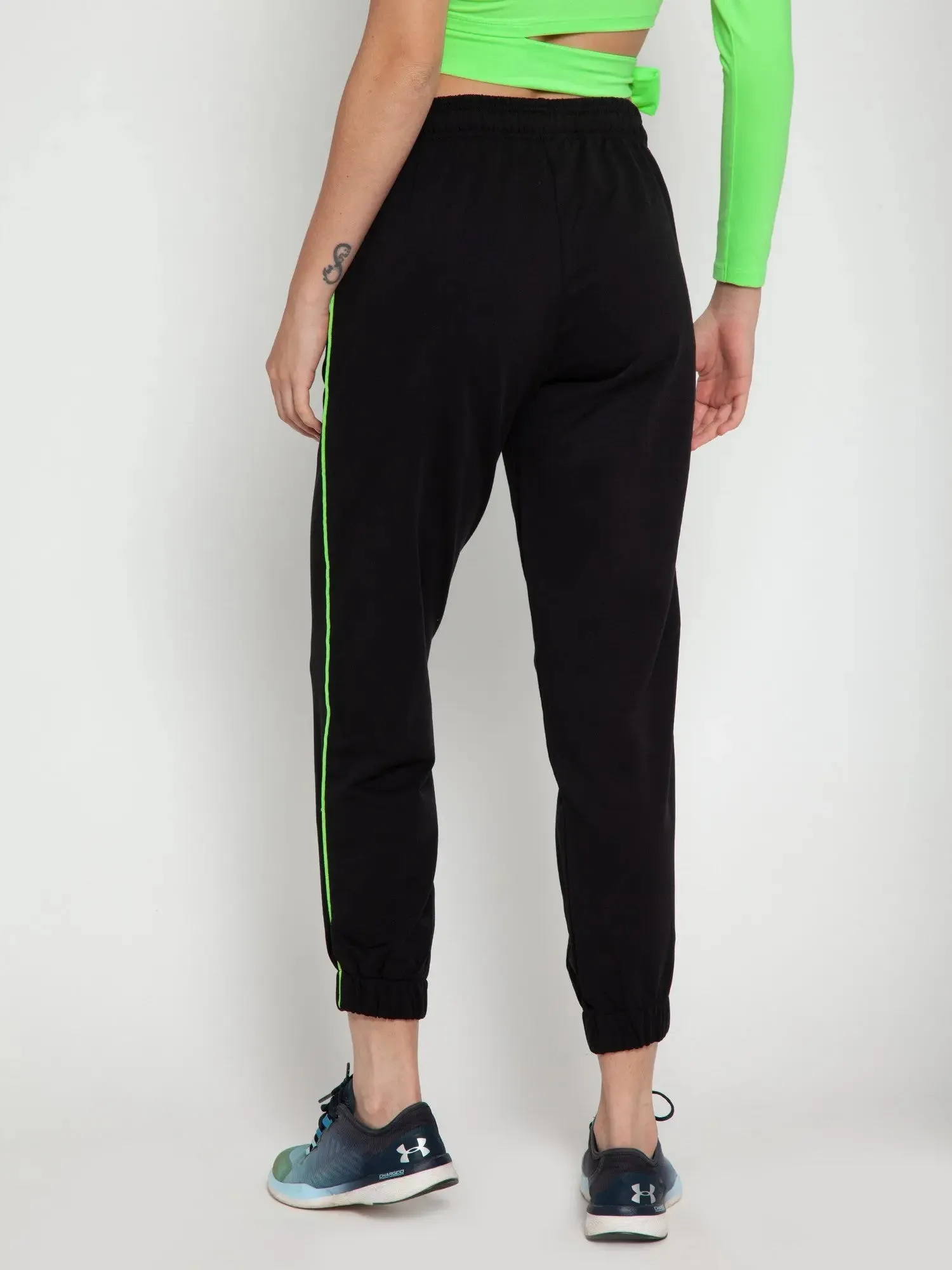 Black with Neon Green stripe Jogger