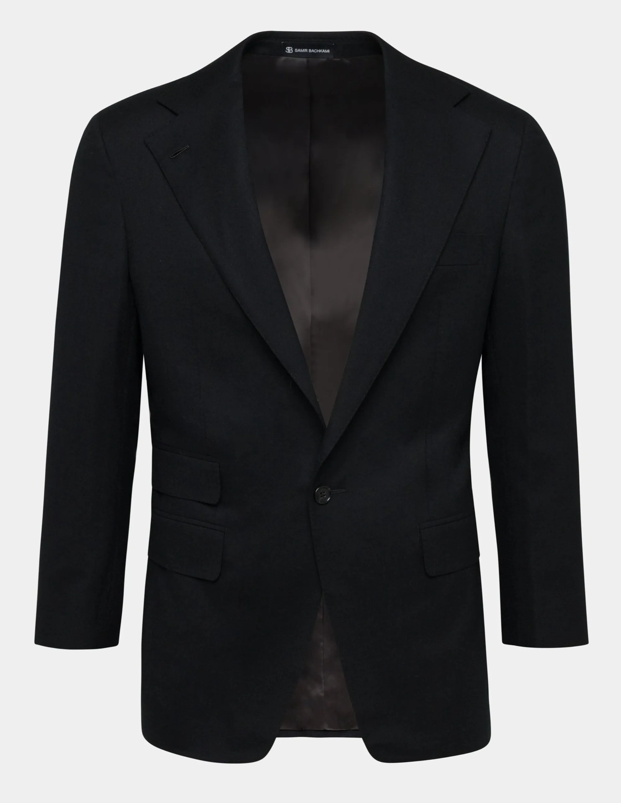 Black Wool Cashmere Notch Jacket