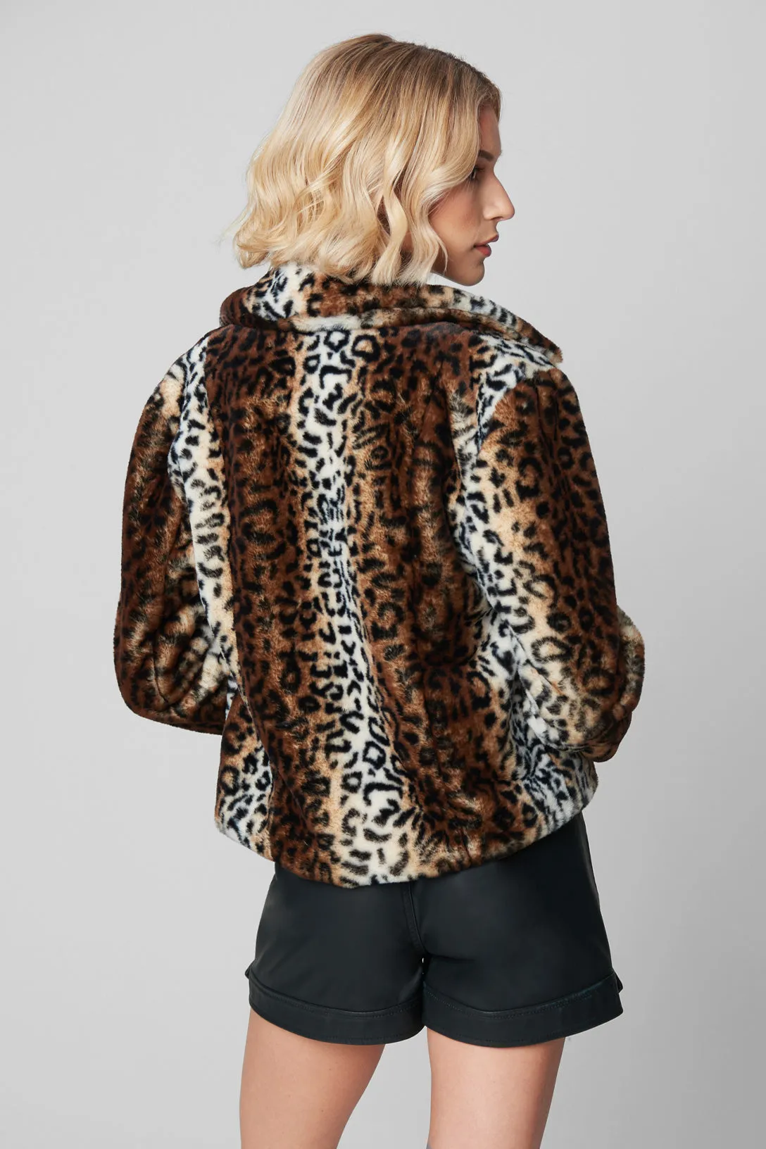 Blank NYC Thundercat Leopard Faux Fur Jacket