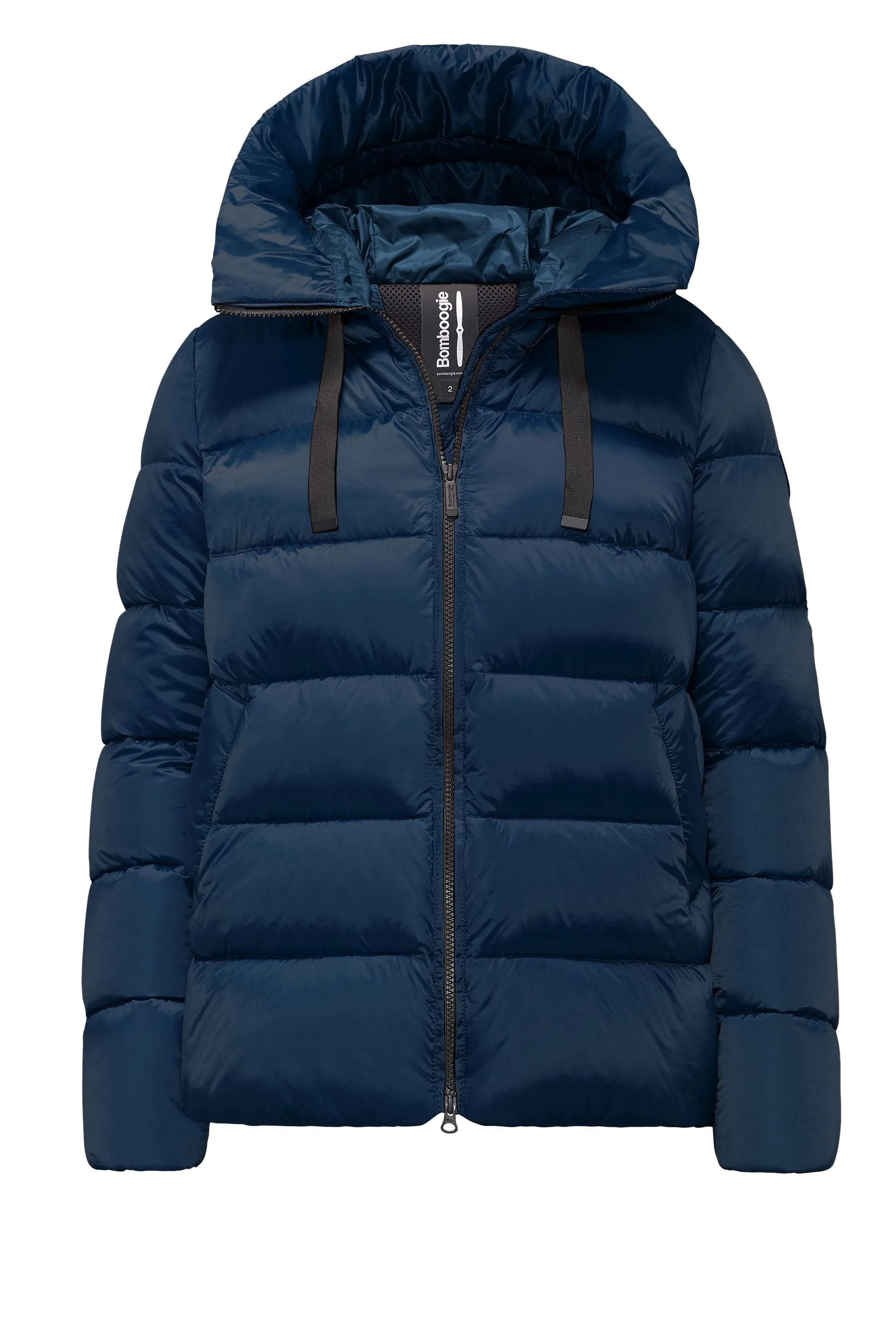 Bomboogie Women's short down jacket with hood GW6012TDLC 104 poseidon blue 