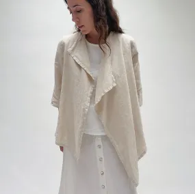 Bryn Walker | Open Linen Cardigan in Tapioca