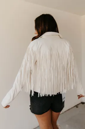 Carly Faux Leather Moto Fringe Jacket - Final Sale 50% off AS IS