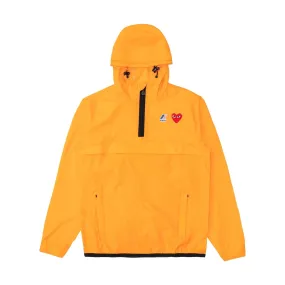 CDG PLAY KWAY HOODED HALF ZIP JACKET ORANGE