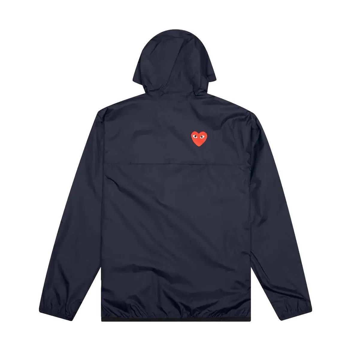 CDG PLAY KWAY HOODED JACKET NAVY