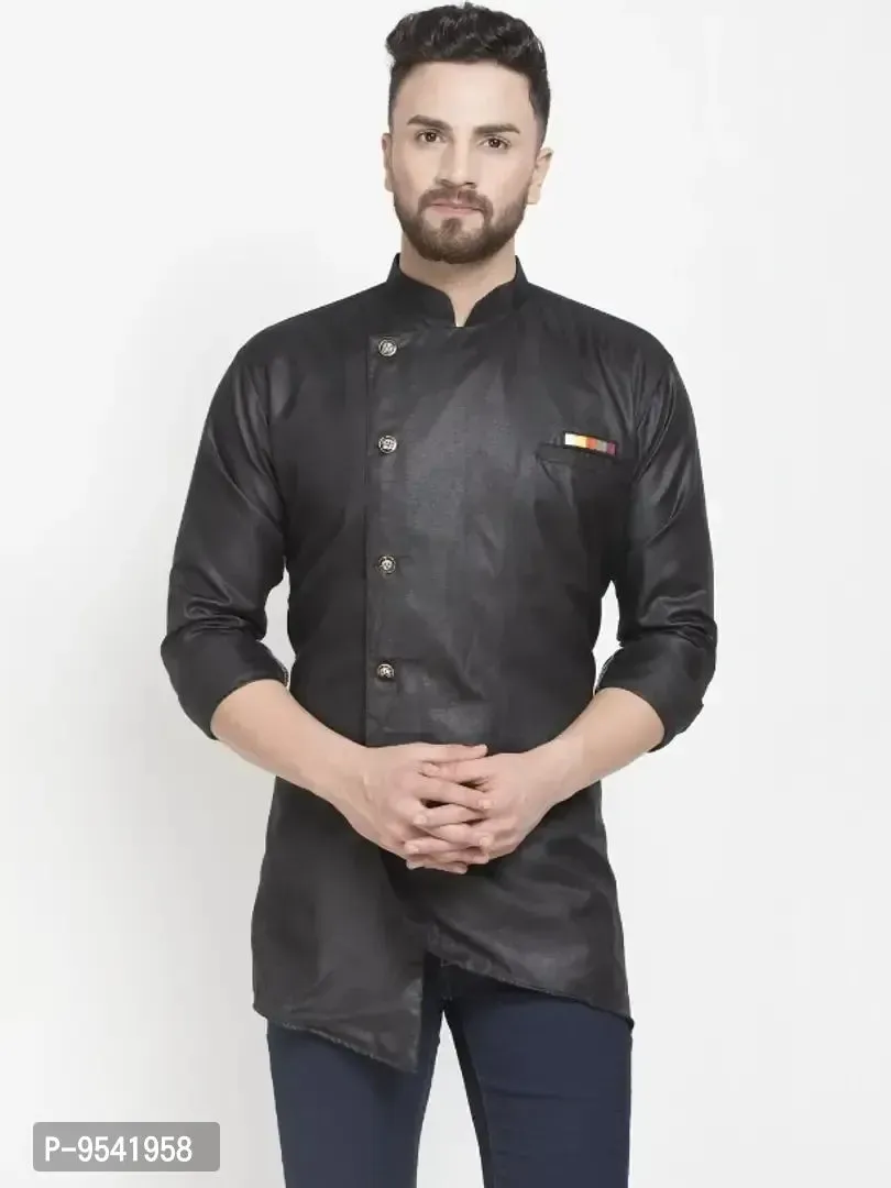 Classic Cotton Blend Solid Kurtas for Men