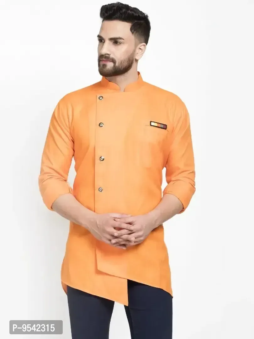 Classic Cotton Blend Solid Kurtas for Men