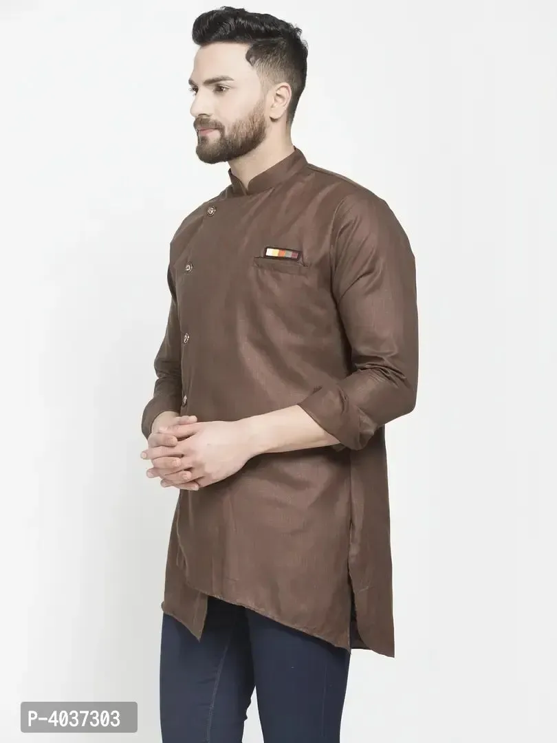 Classic Cotton Blend Solid Kurtas for Men