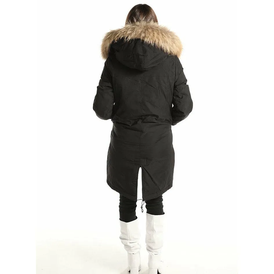 Damen Winter Coat mit Fur