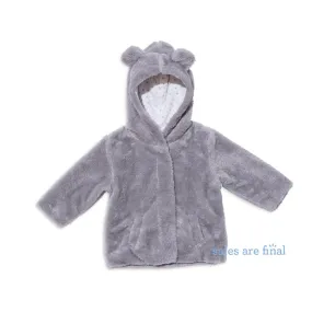 drizzle grey with ditsy star Minky Magnetic Jacket - re-loved