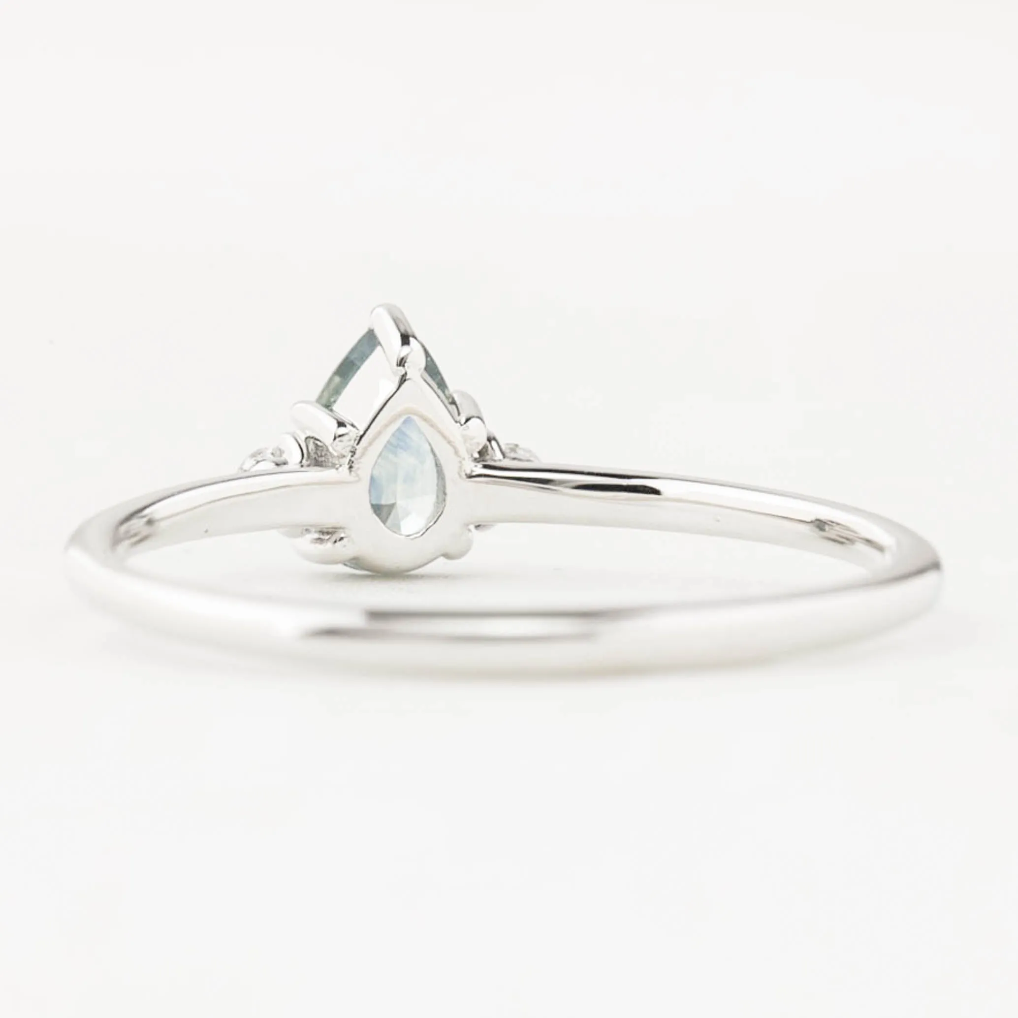 Emilie Ring 6mm Blue Montana Sapphire 14K White Gold