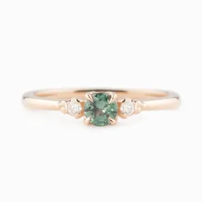 Estel Ring - 4mm 0.35ct Montana Sapphire, 14k Rose Gold