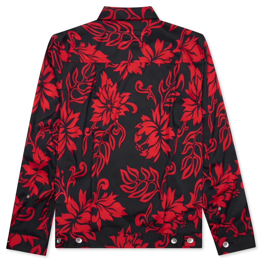 Floral Print Blouson - Red