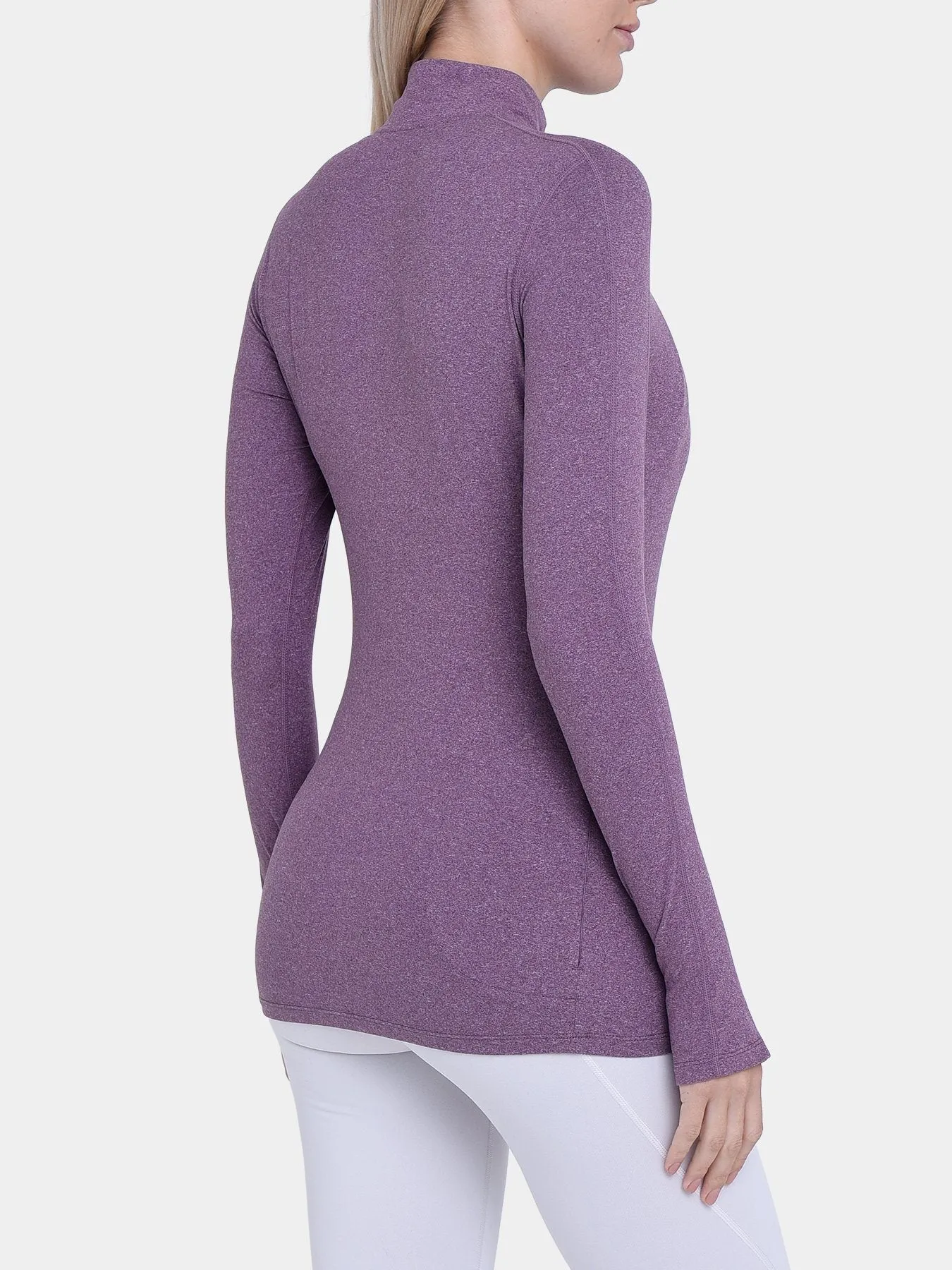 Fusion Half Zip Running Top For Women With Thumbholes & Back Zip Pocket