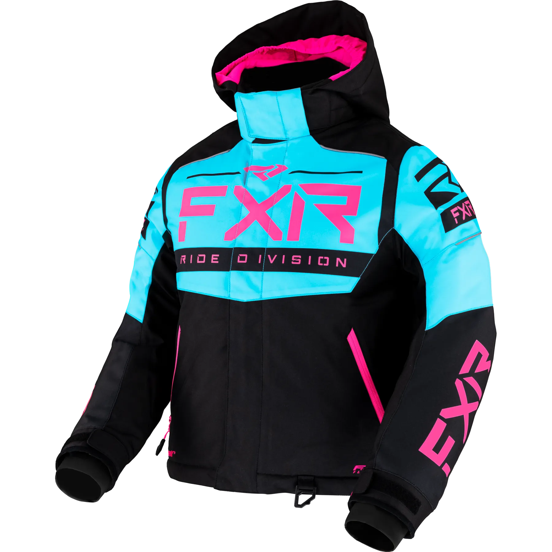 FXR Youth Helium Jacket Black/Sky Blue/Electric Pink