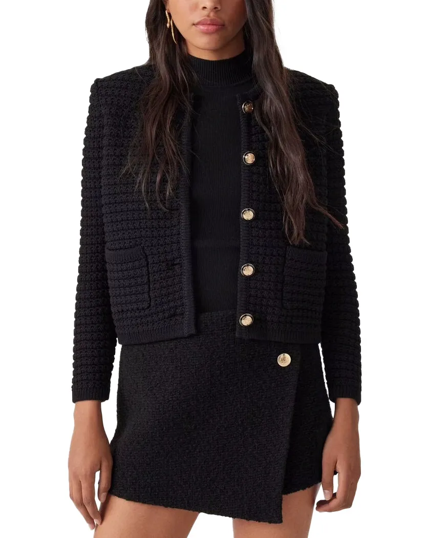 Gaspard Button Front Cardigan (Noir)