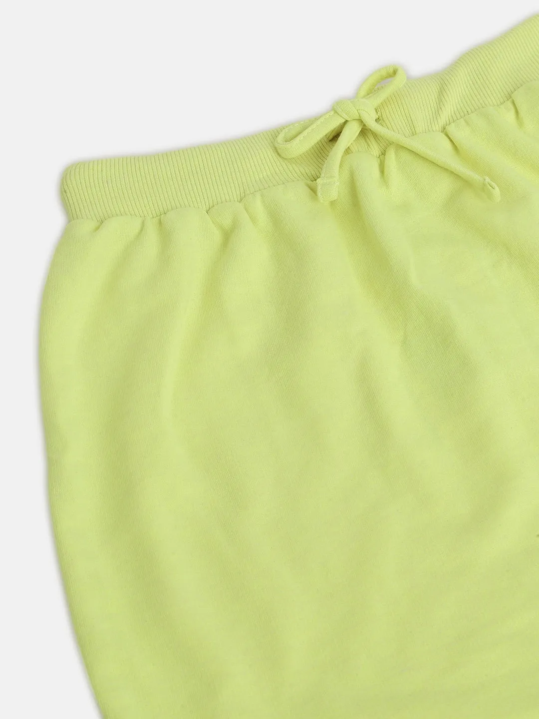 Girls Neon Green Terry Mini Skirt