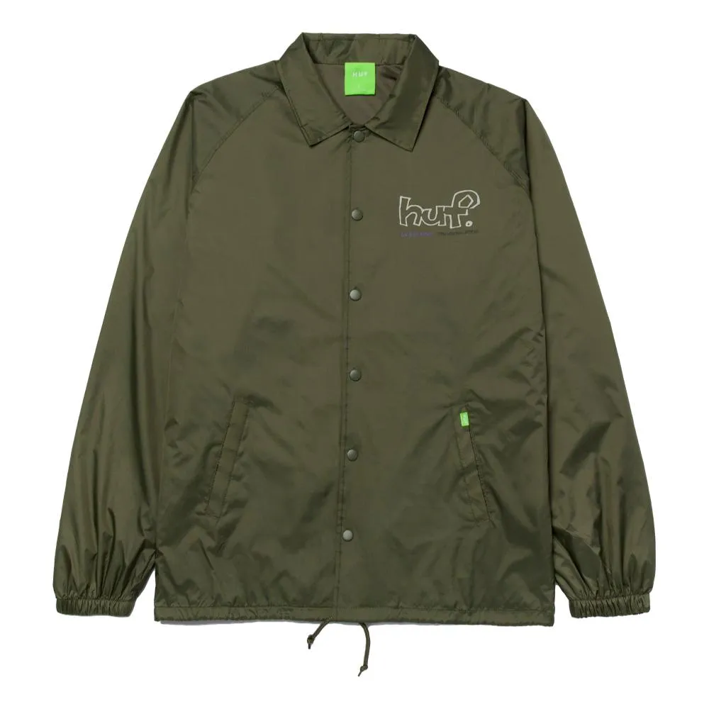 HUF DROP OUT COACHES JACKET-GREEN