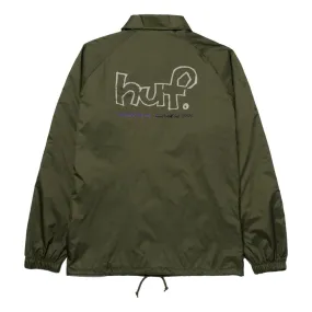 HUF DROP OUT COACHES JACKET-GREEN