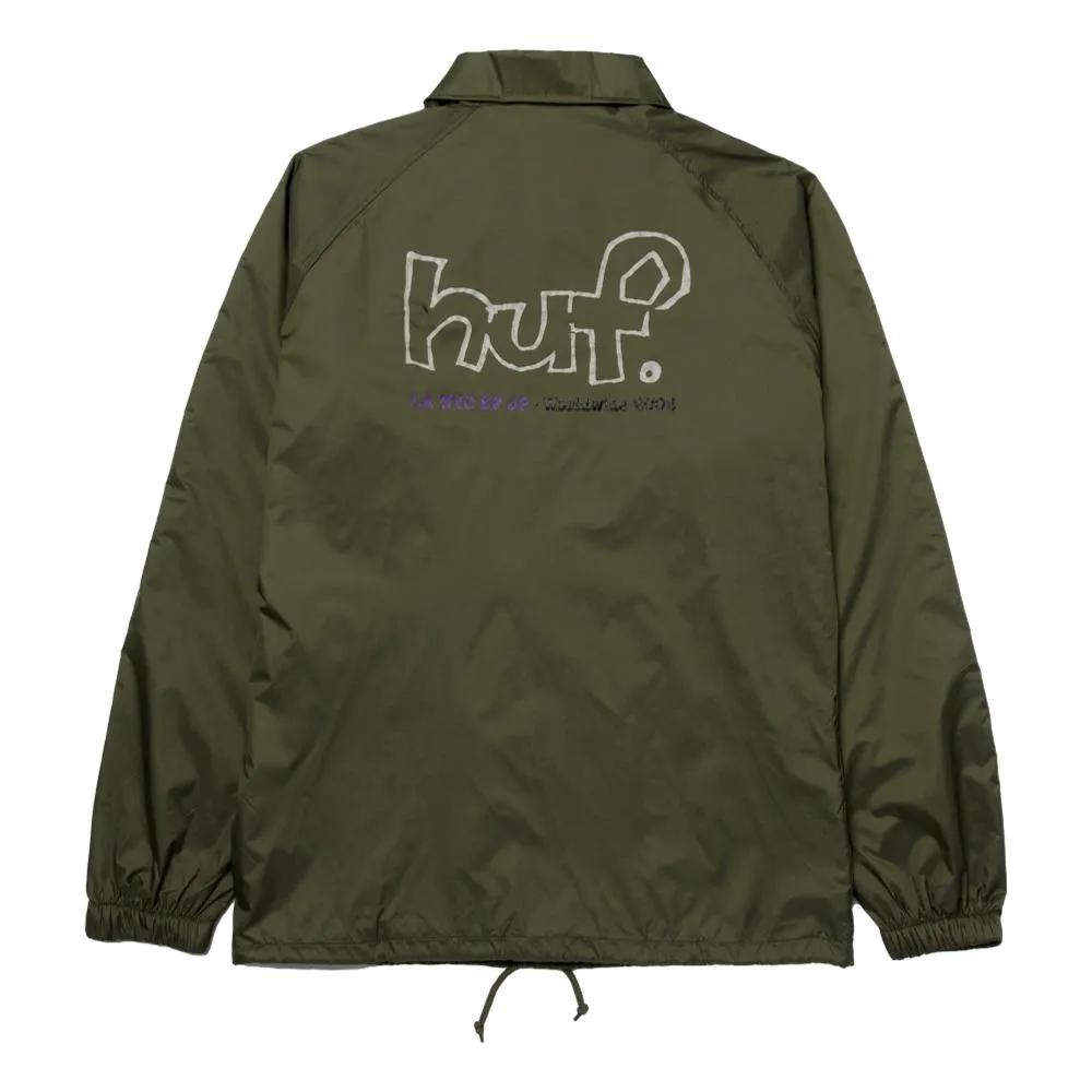 HUF DROP OUT COACHES JACKET-GREEN