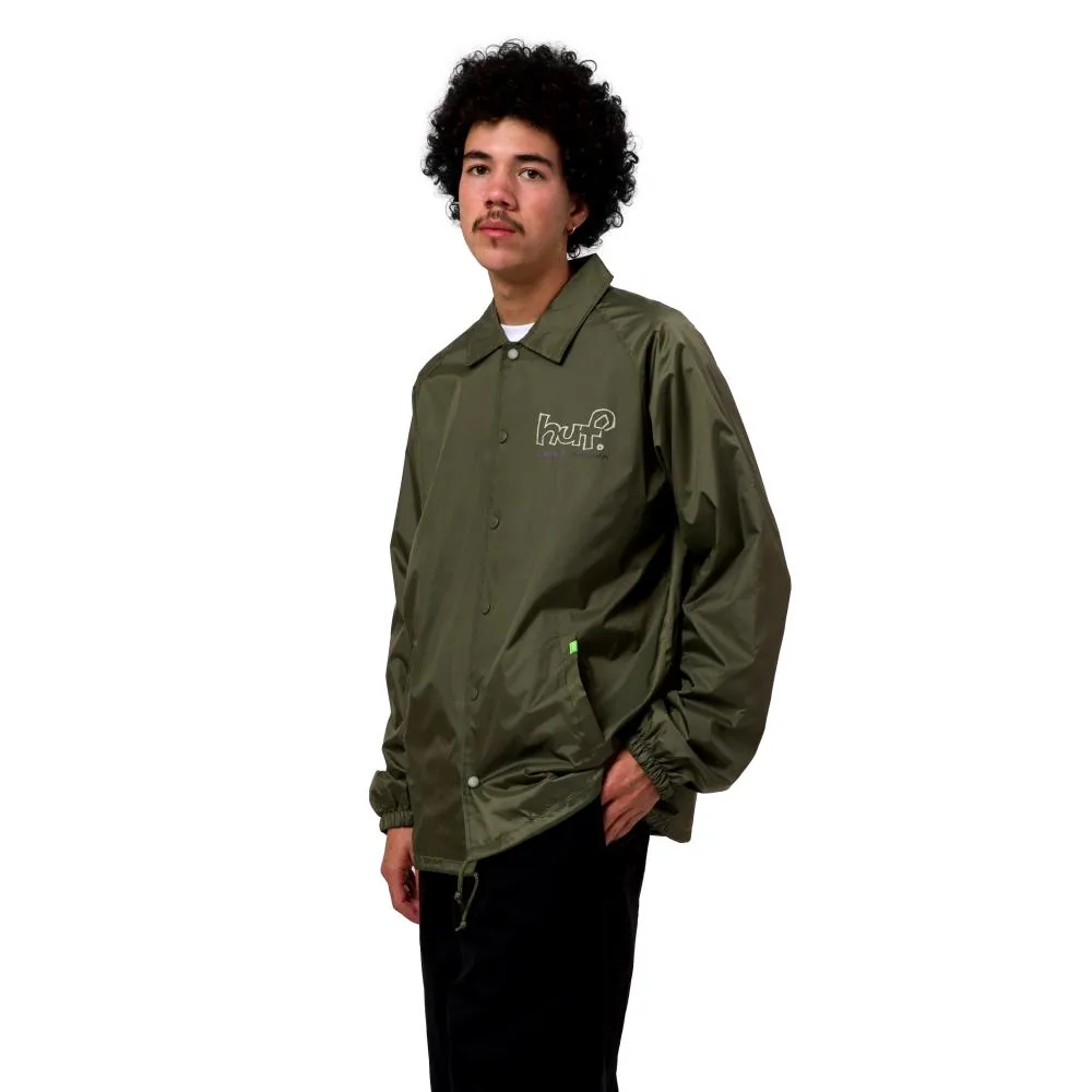 HUF DROP OUT COACHES JACKET-GREEN