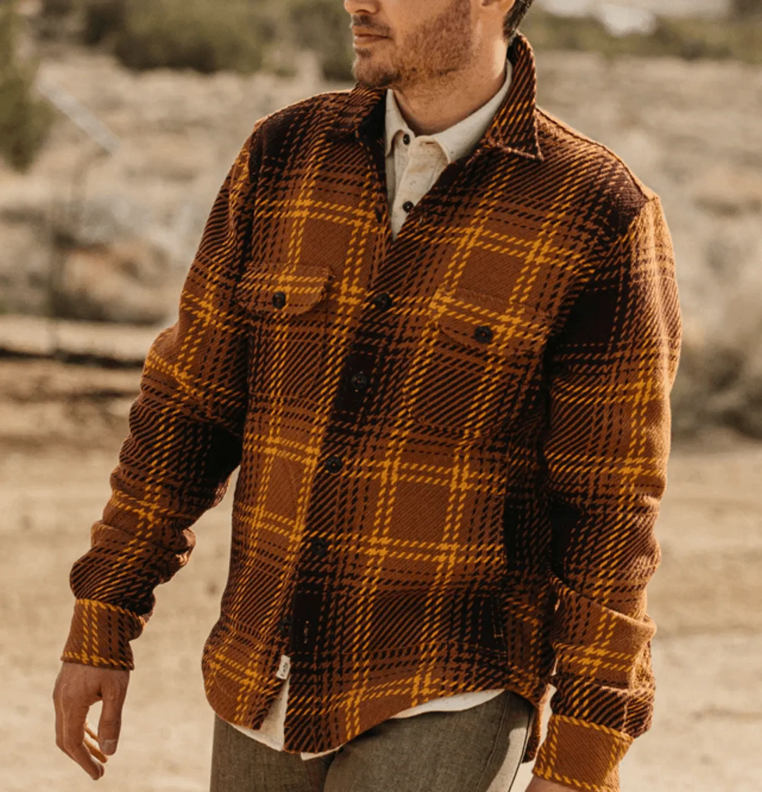 KATO - The Anvil 13oz Loose Weave Plaid - Brown