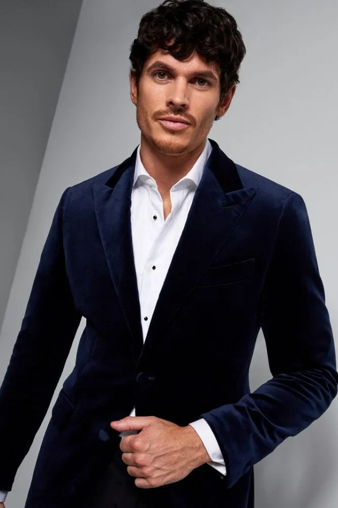 Matias Cocktail Jacket - Navy Velvet