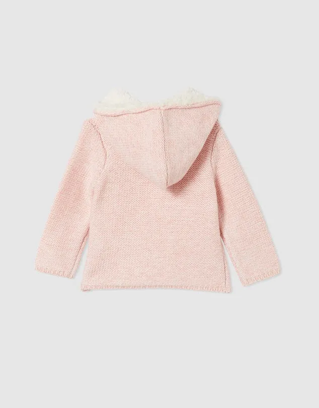 Milky Baby Fleck Knit Jacket - Pink