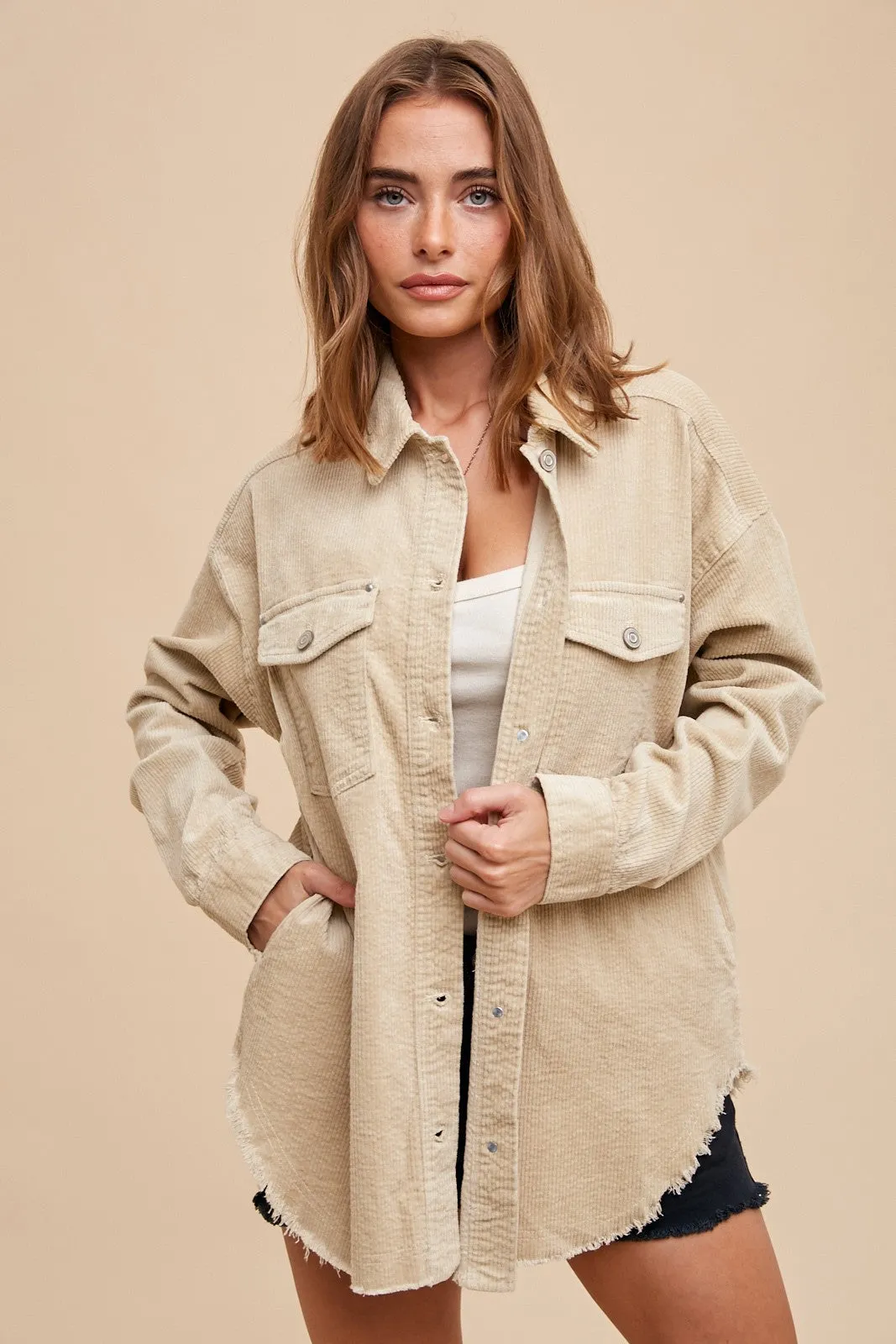 Mountain Views Corduroy Jacket in Oatmeal