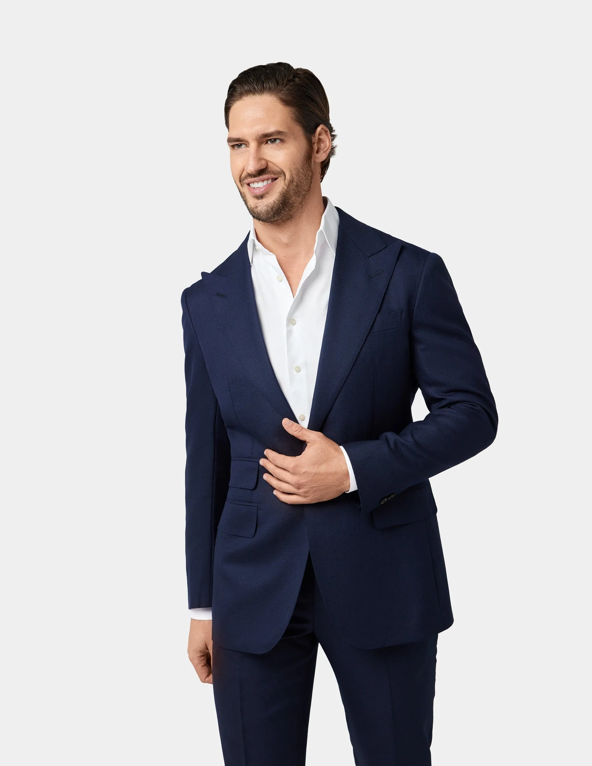 Navy Blue Single-Breasted Jacket