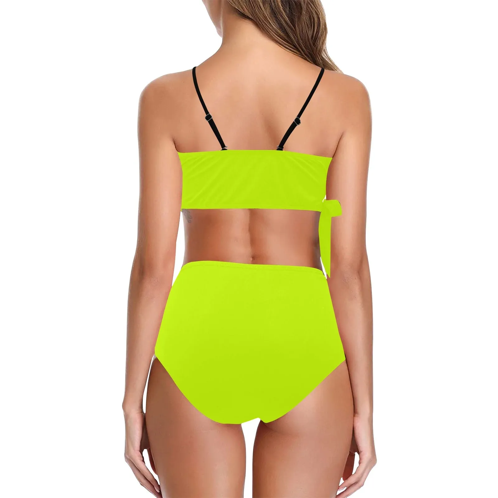 neon green Knot Side Bikini Swimsuit