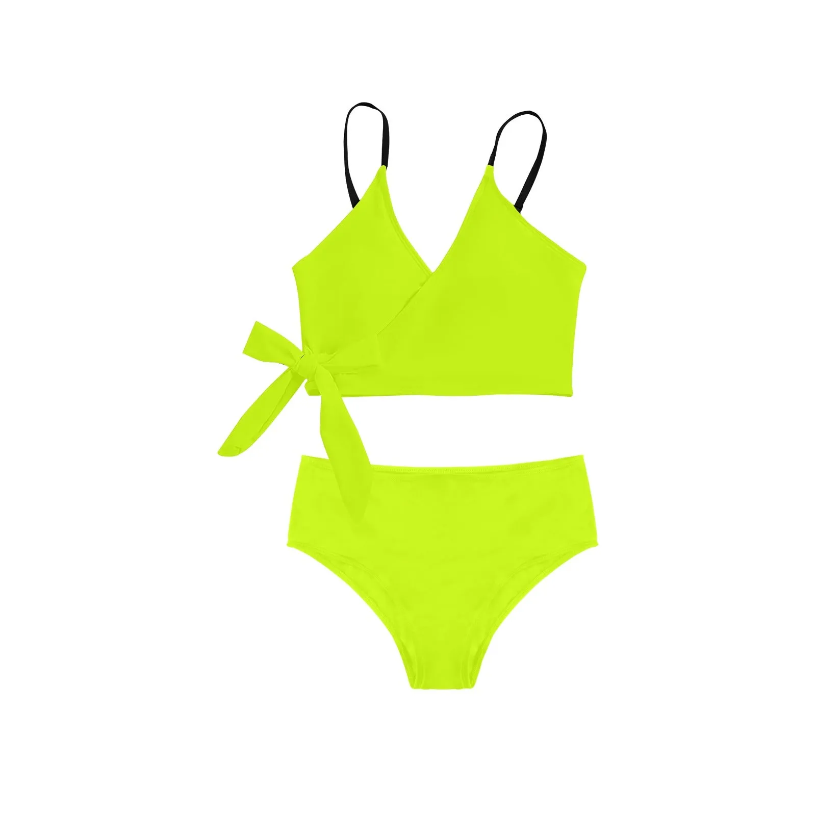 neon green Knot Side Bikini Swimsuit