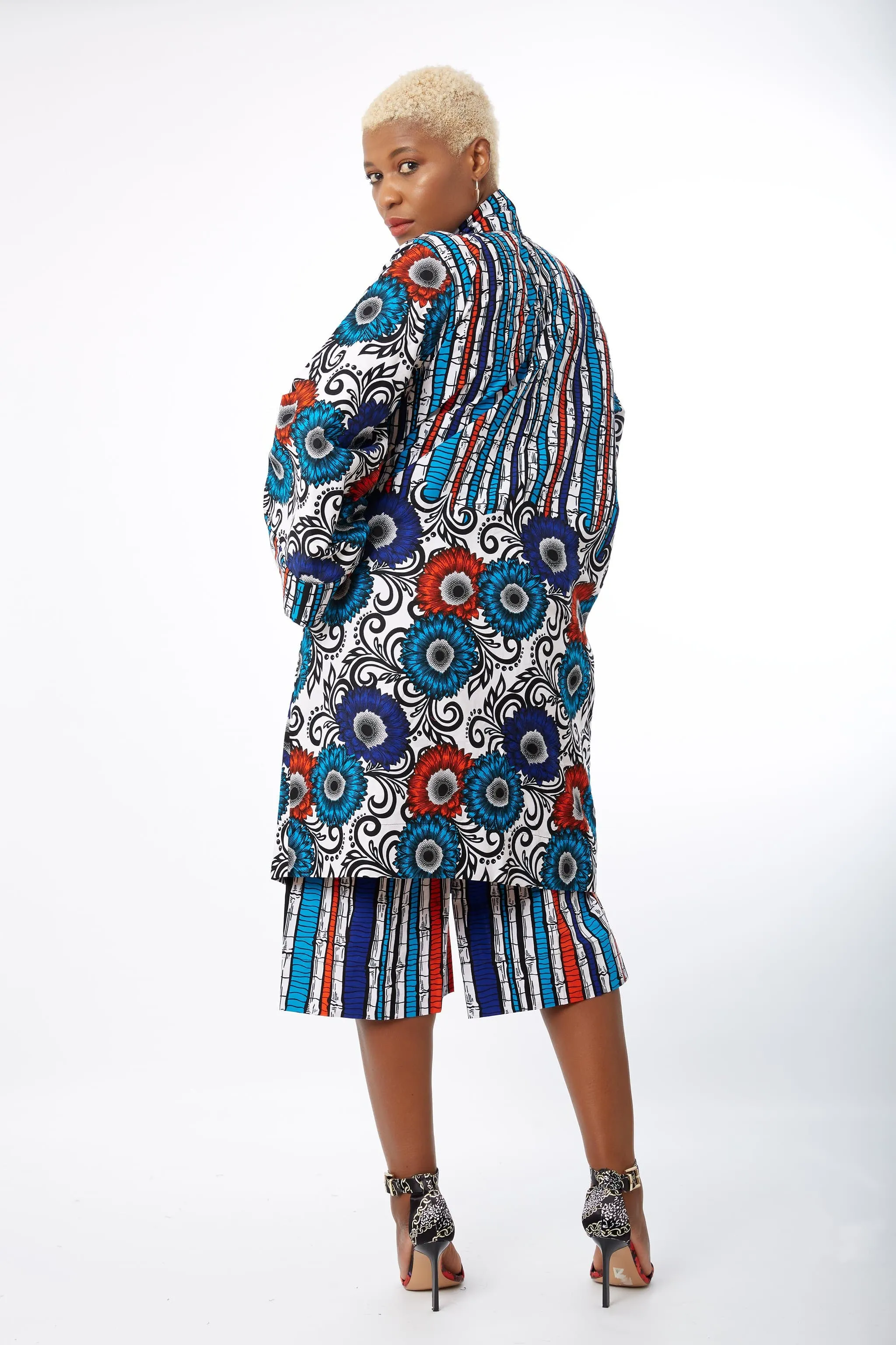 New in African Print Midi Kimono Jacket - Osonari