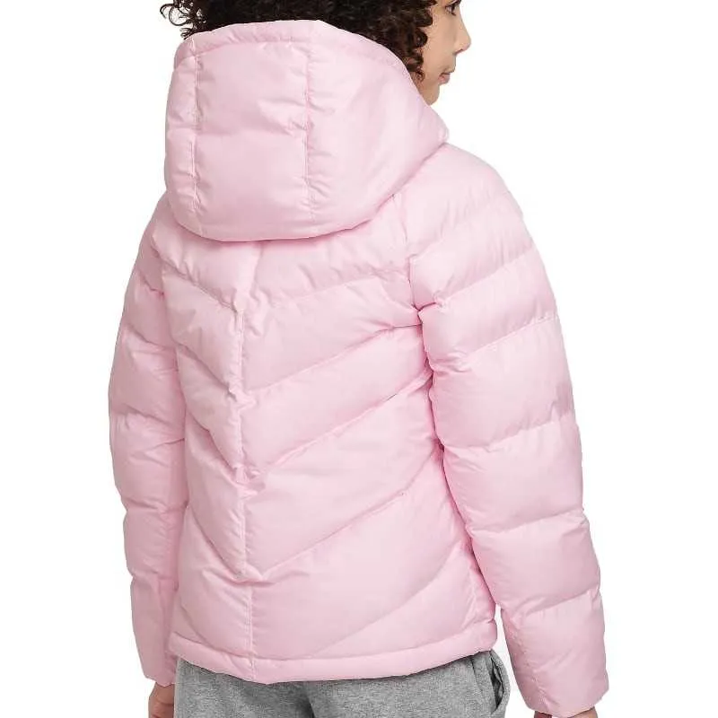 Nike DX1264 girl's padded hooded down jacket 663 pink foam