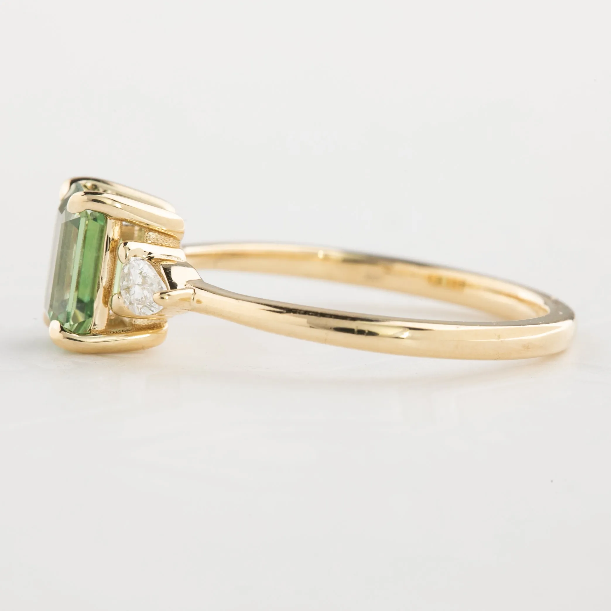 Olivia Ring 1.18ct Green Sapphire, 14k Yellow Gold (One of a kind)