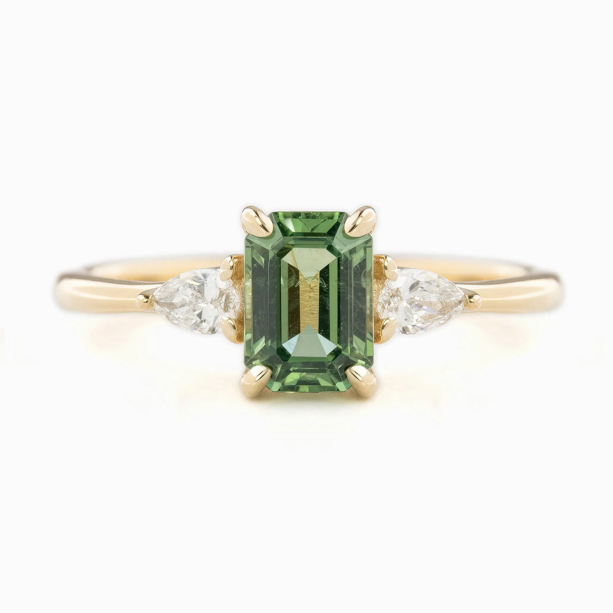 Olivia Ring 1.18ct Green Sapphire, 14k Yellow Gold (One of a kind)