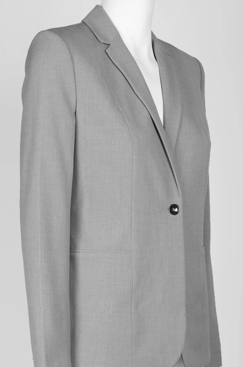 One Button Light Grey Jacket