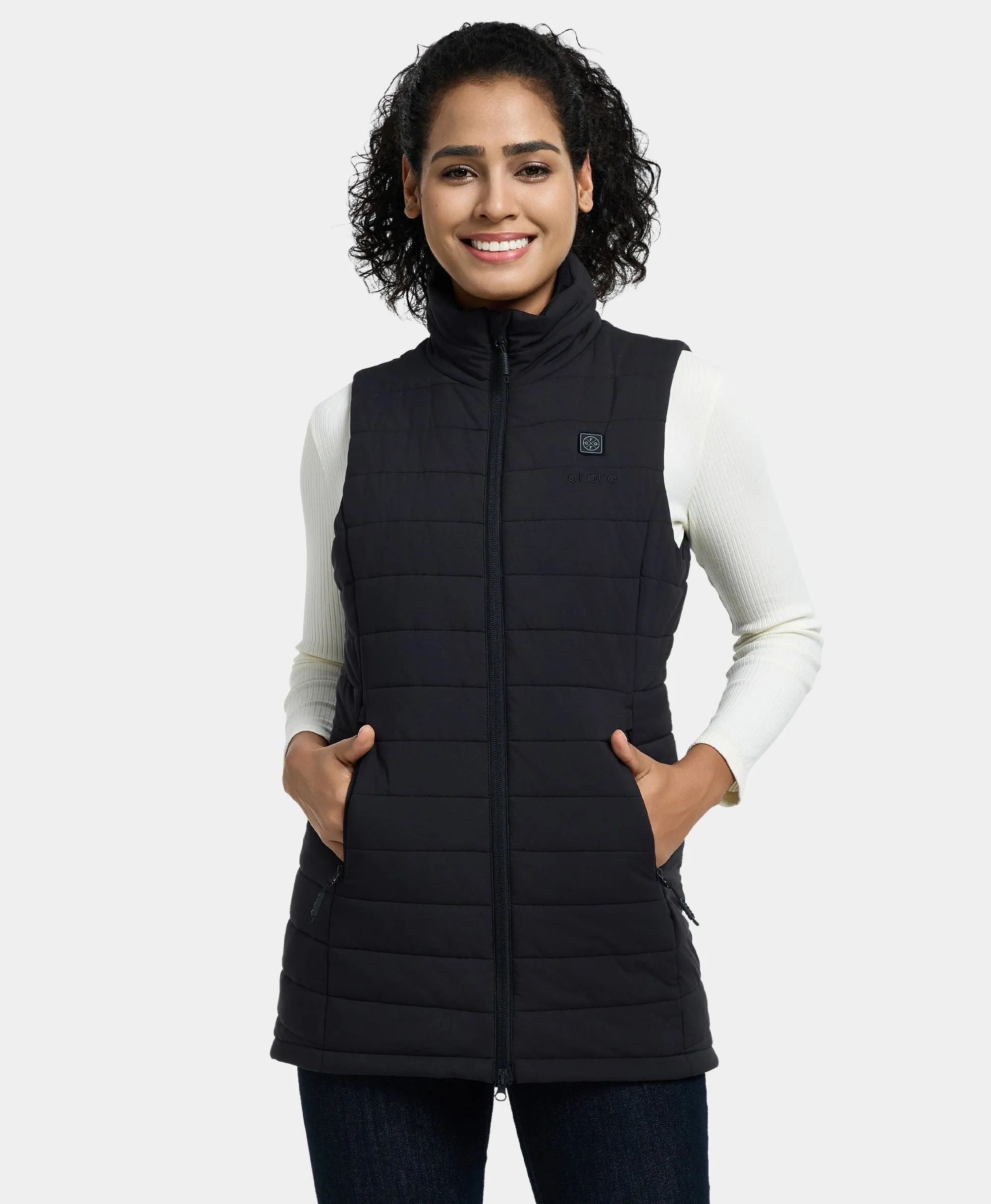 (Open-Box) "Tribeca" Women's Heated Long Puffer Vest (Battery Set Not Included)