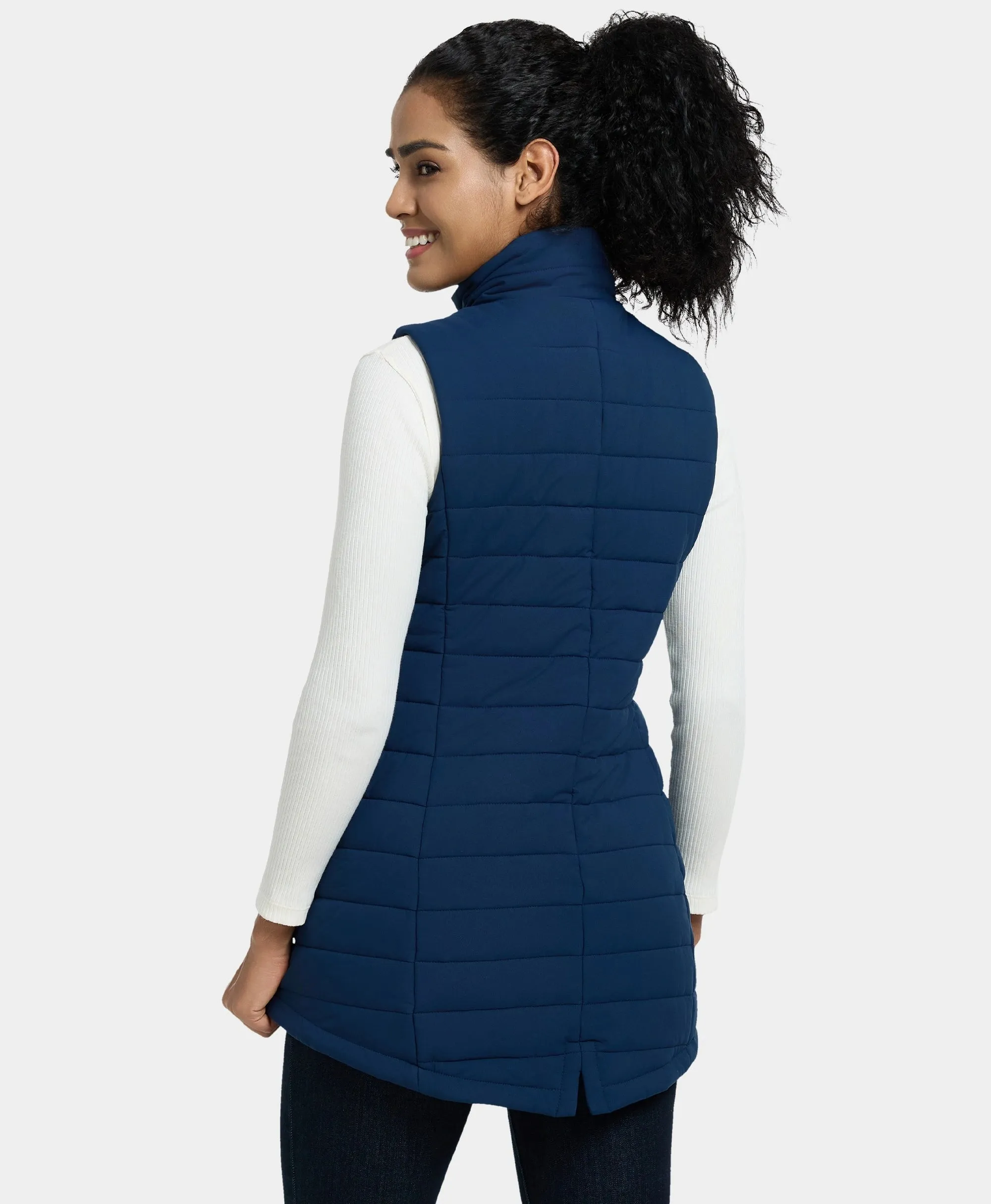 (Open-Box) "Tribeca" Women's Heated Long Puffer Vest (Battery Set Not Included)