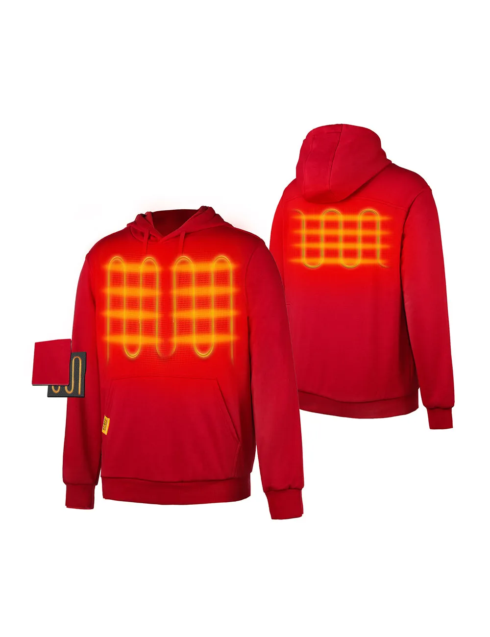 (Open-box) Unisex Heated Pullover Hoodie with Heating on Chests with B19G Battery