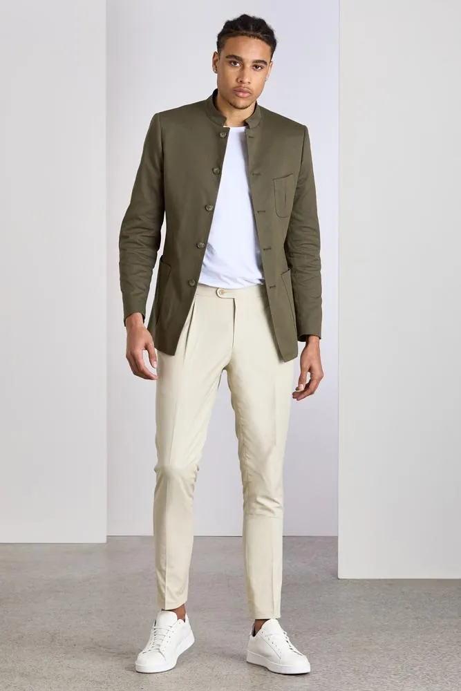 Pierre Sports Jacket - Olive Cotton Stretch 2399