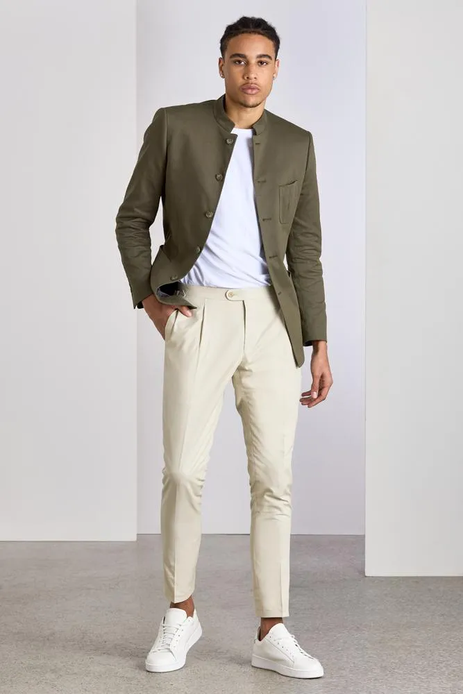 Pierre Sports Jacket - Olive Cotton Stretch 2399